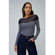maillot femme salsa jeans sweater with sheer upper detai