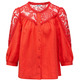 chemise femme salsa jeans linen shirt with lace and ribb