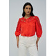 chemise femme salsa jeans linen shirt with lace and ribb