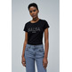 t-shirt femme salsa jeans t-shirt with glitter branding
