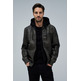 cazadora homme  salsa jeans hooded fake leather bomber jac