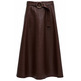 robe femme  salsa jeans faux leather midi skirt with b