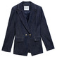 manteau femme  salsa jeans blazer dark wash w/ detail