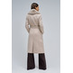 manteau femme  salsa jeans long wool coat w/ faux fur and