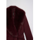 manteau femme  salsa jeans grace long wool coat with fur