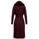 manteau femme  salsa jeans grace long wool coat with fur