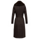 manteau femme  salsa jeans grace long wool coat with fur