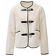 manteau femme salsa jeans faux fur coat with clasp closu