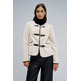 manteau femme salsa jeans faux fur coat with clasp closu