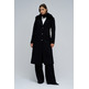manteau femme salsa jeans wool coat with faux fur collar