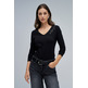 t-shirt femme  salsa jeans v-neck branding long sleeve