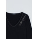 t-shirt femme  salsa jeans v-neck branding long sleeve