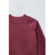 sweat-shirt femme salsa jeans sweater with lace flower detai