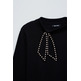 maillot femme salsa jeans sweater with bow neck detail