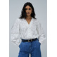 chemise femme salsa jeans floral print jacquard shirt