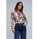 chemise femme  salsa jeans basic shirt w/ gold buttons