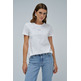 t-shirt femme  salsa jeans t-shirt w/ flower beads and se