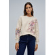 sweat-shirt femme salsa jeans sweatshirt with floral embroid
