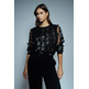 sweat-shirt femme salsa jeans sweatshirt with 3d flowers