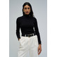 t-shirt femme salsa jeans turtleneck longsleeve w/ frill