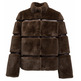 manteau femme salsa jeans faux fur coat with pu sections