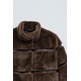 manteau femme salsa jeans faux fur coat with pu sections