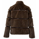 manteau femme salsa jeans faux fur coat with pu sections