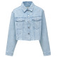 manteau femme  salsa jeans denim overshirt w/ jaquard