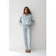 manteau femme  salsa jeans denim overshirt w/ jaquard