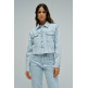 manteau femme  salsa jeans denim overshirt w/ jaquard