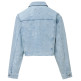 manteau femme  salsa jeans denim overshirt w/ jaquard
