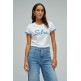 femme branding t-shirt with denim ap 001