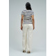 t-shirt femme  salsa jeans stripes with lace application