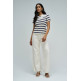 t-shirt femme  salsa jeans stripes with lace application