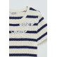 t-shirt femme  salsa jeans stripes with lace application