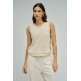 t-shirt femme  salsa jeans lurex knit top with buttons