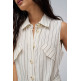 singe femme  salsa jeans sleeveless striped jumpsuit w/
