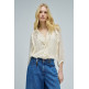 chemise femme  salsa jeans ruffle blouse w/buttons 3/4 sl