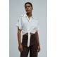 chemise femme  salsa jeans front knot short sleeve shirt