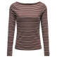 t-shirt femme  salsa jeans long sleeve w/ strpes and cuff