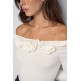 maillot femme  salsa jeans boat neck sweater w/ flowers a