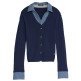 maillot femme  salsa jeans knit sweater with denim applic