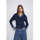 maillot femme  salsa jeans knit sweater with denim applic
