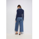 maillot femme  salsa jeans knit sweater with denim applic