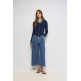 maillot femme  salsa jeans knit sweater with denim applic