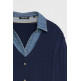 maillot femme  salsa jeans knit sweater with denim applic