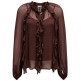 chemise femme  salsa jeans ruffle blouse with inner top