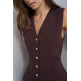 t-shirt femme  salsa jeans knit vest wth metal buttons
