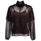 chemise femme  salsa jeans blouse w/ inner top & sleeve d