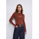 t-shirt femme  salsa jeans lurex knit long sleeve w/ fron